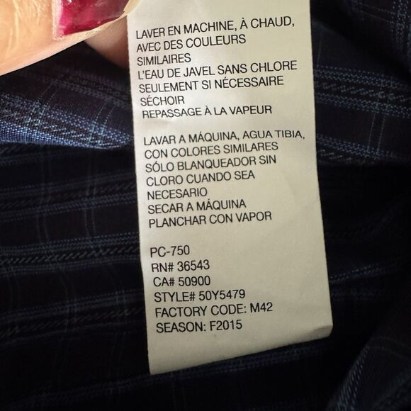 Van Heusen 2XLT Shirt Blue Plaid Button Down Long Sleeve NWT Work Casual - Picture 5 of 8